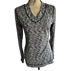 Size Medium, v-neck, long sleeve athletic shirt